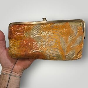 Hobo International Lauren Double Clutch Women‎ Wallet Multicol Snakeskin Leather